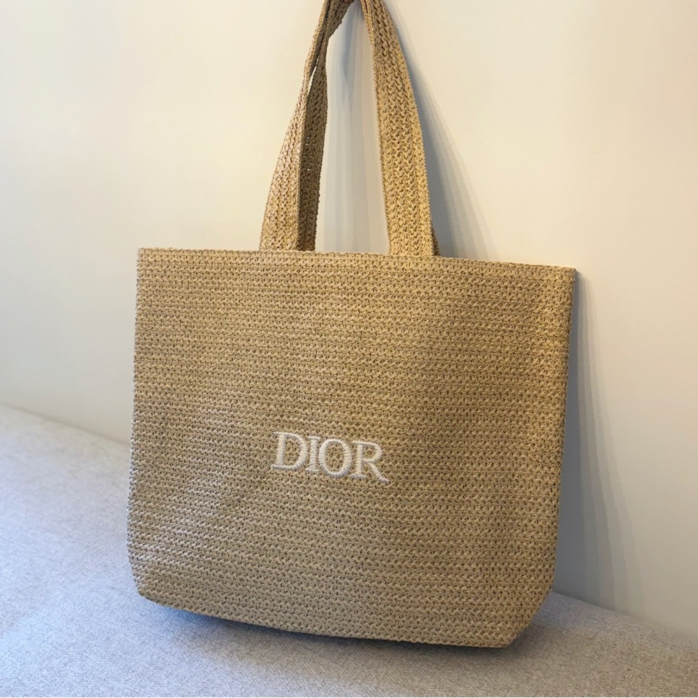 Dior Raffia Straw Tote Bag